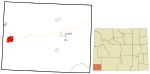Uinta County Wyoming incorporated and unincorporated areas Evanston highlighted